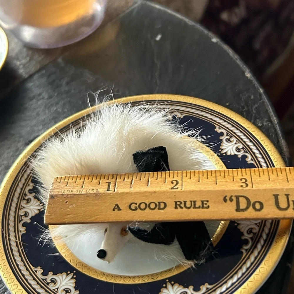 Vintage Rabbit Fur Dog Brooch